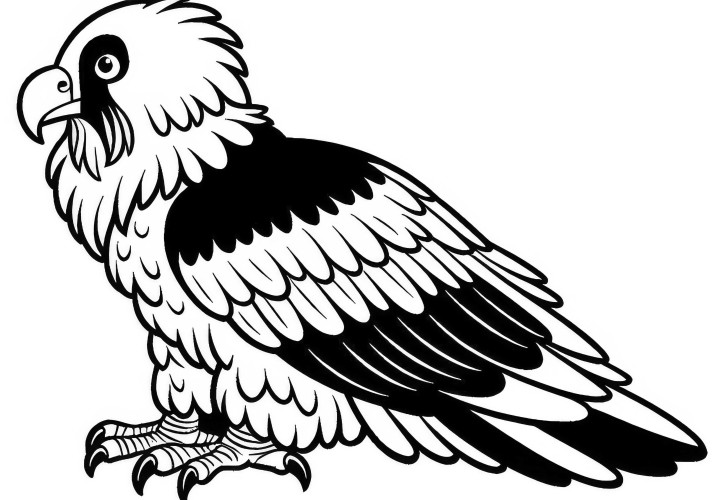 Modèle de coloriage gratuit d'un gypaète barbu en Europe