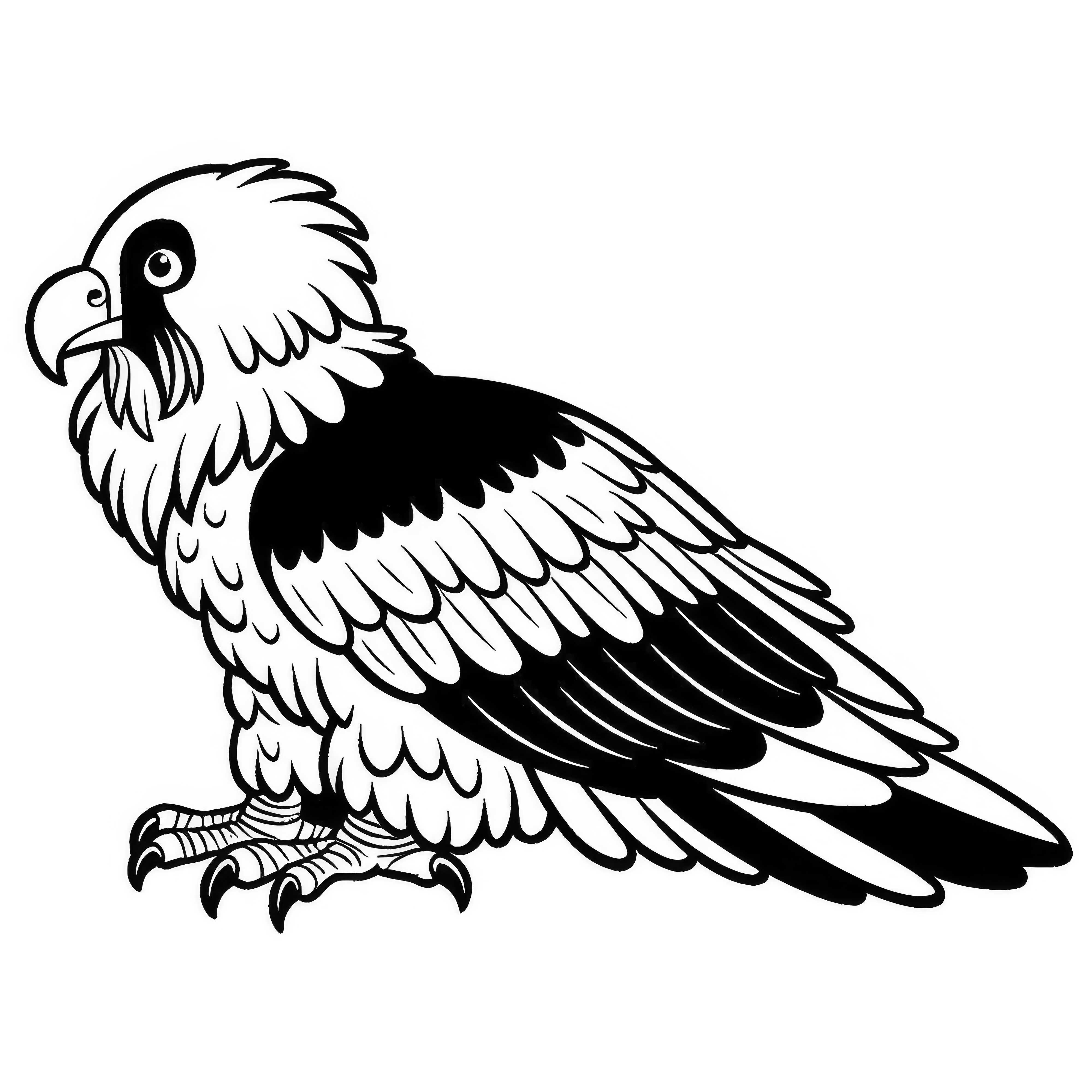 Modèle de coloriage de gypaète barbu Europe gratuit Modèle de coloriage de vautour européen gratuit