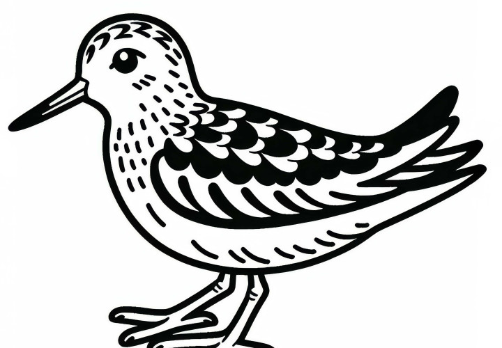 Image à colorier d'un échassier – Image gratuite pour l'Europe