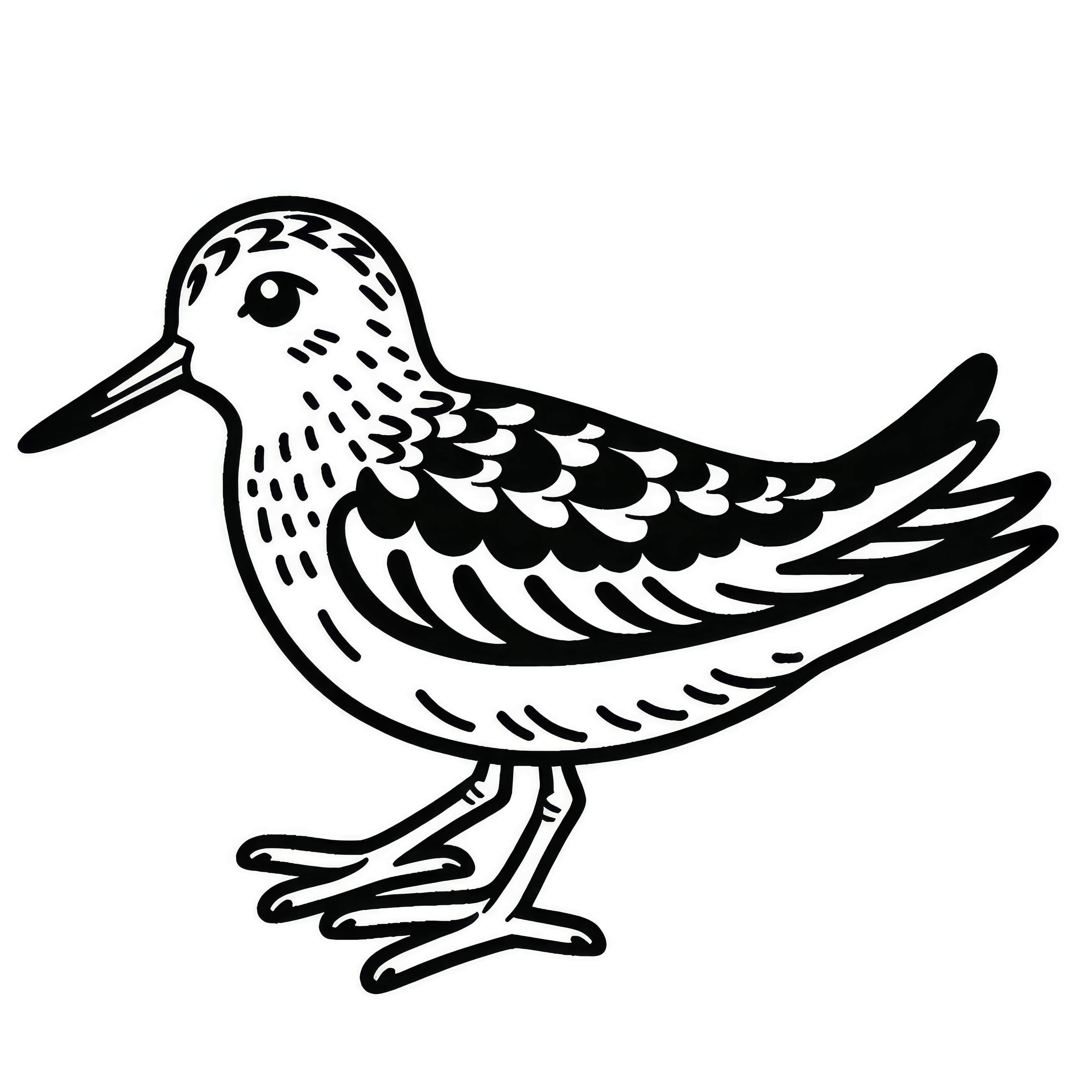 Image à colorier d'un échassier – Image gratuite pour l'Europe Image à colorier d'un bécasseau des rivages – Image gratuite pour l'Europe