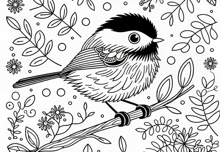 Modèle de coloriage gratuit de la mésange à Beutel en Europe