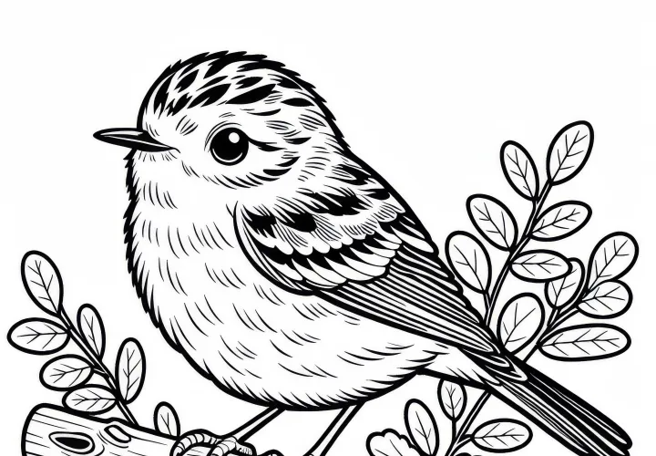 Desenho para Colorir do Pássaro Mãe-do-Mato da Europa Gratuito