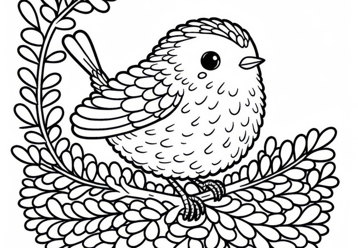 Gratuit dessin à colorier du oiseau bruant des haies en Europe