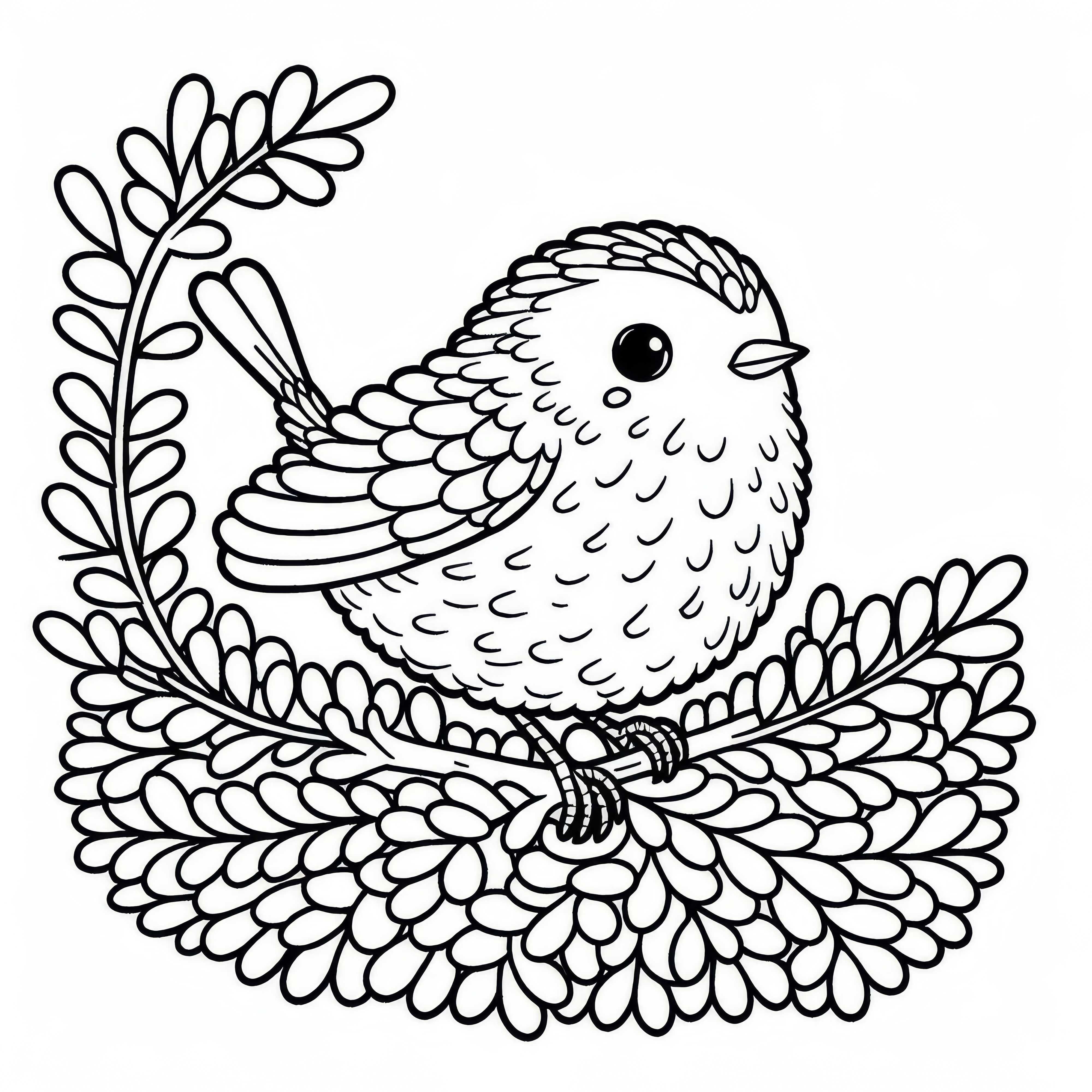 Gratuit coloriage d'oiseau de la bruant des buissons en Europe
