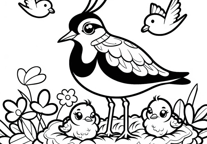 Gratuit coloriage de l'oiseau Kiebitz Europe