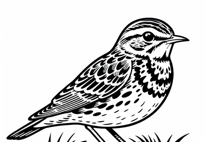 Lerche e cotovia – Pássaro na Europa como imagem de colorir grátis