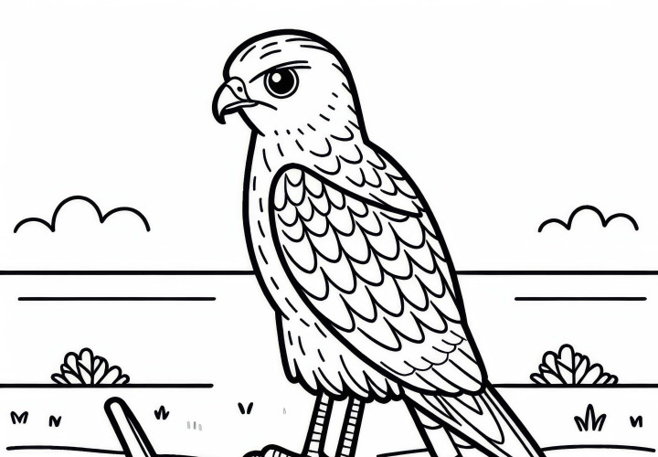 Dessin à colorier de l'oiseau de la Saint-Michel en Europe gratuit