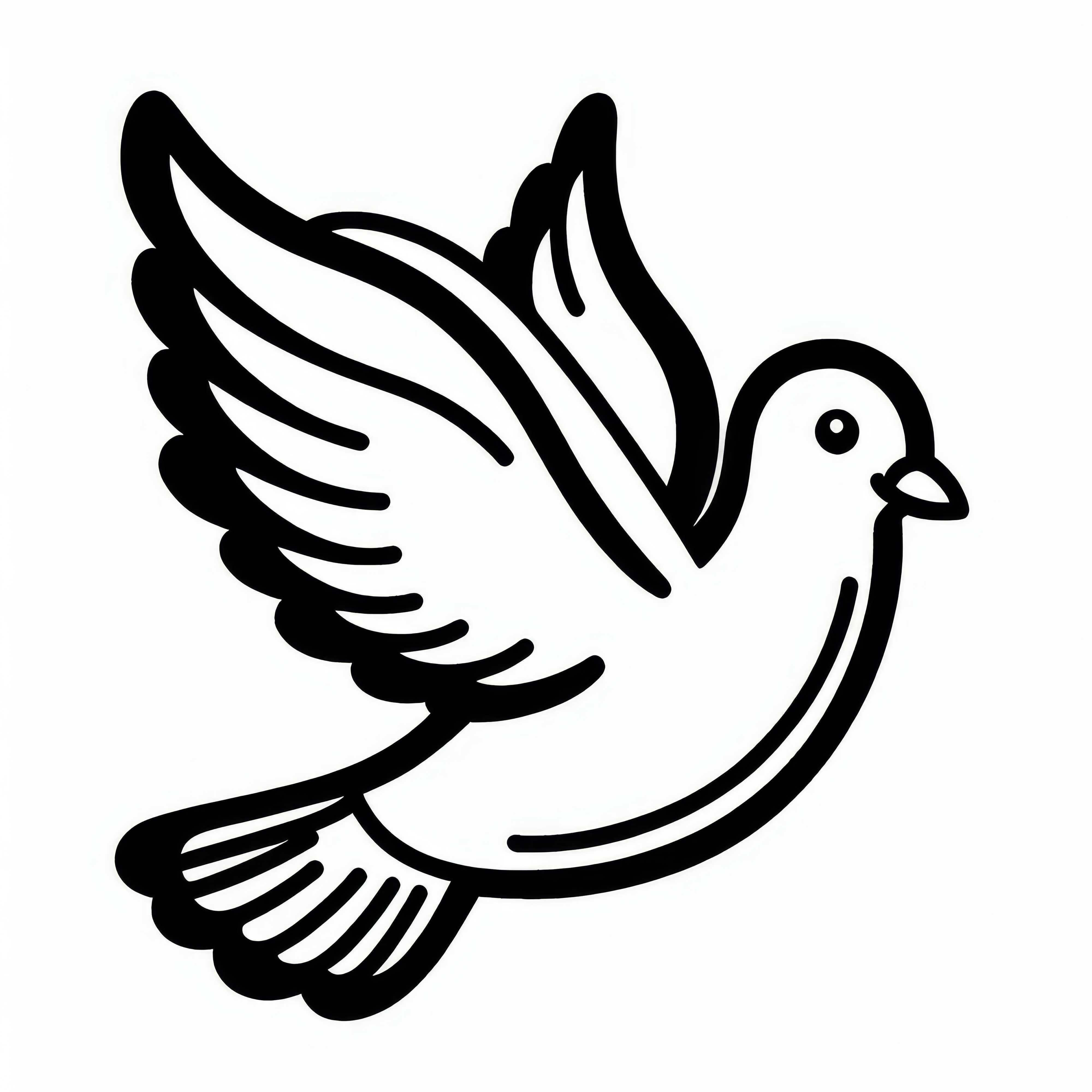 Colombe comme oiseau en Europe - Mod&egrave;le de coloriage gratuit