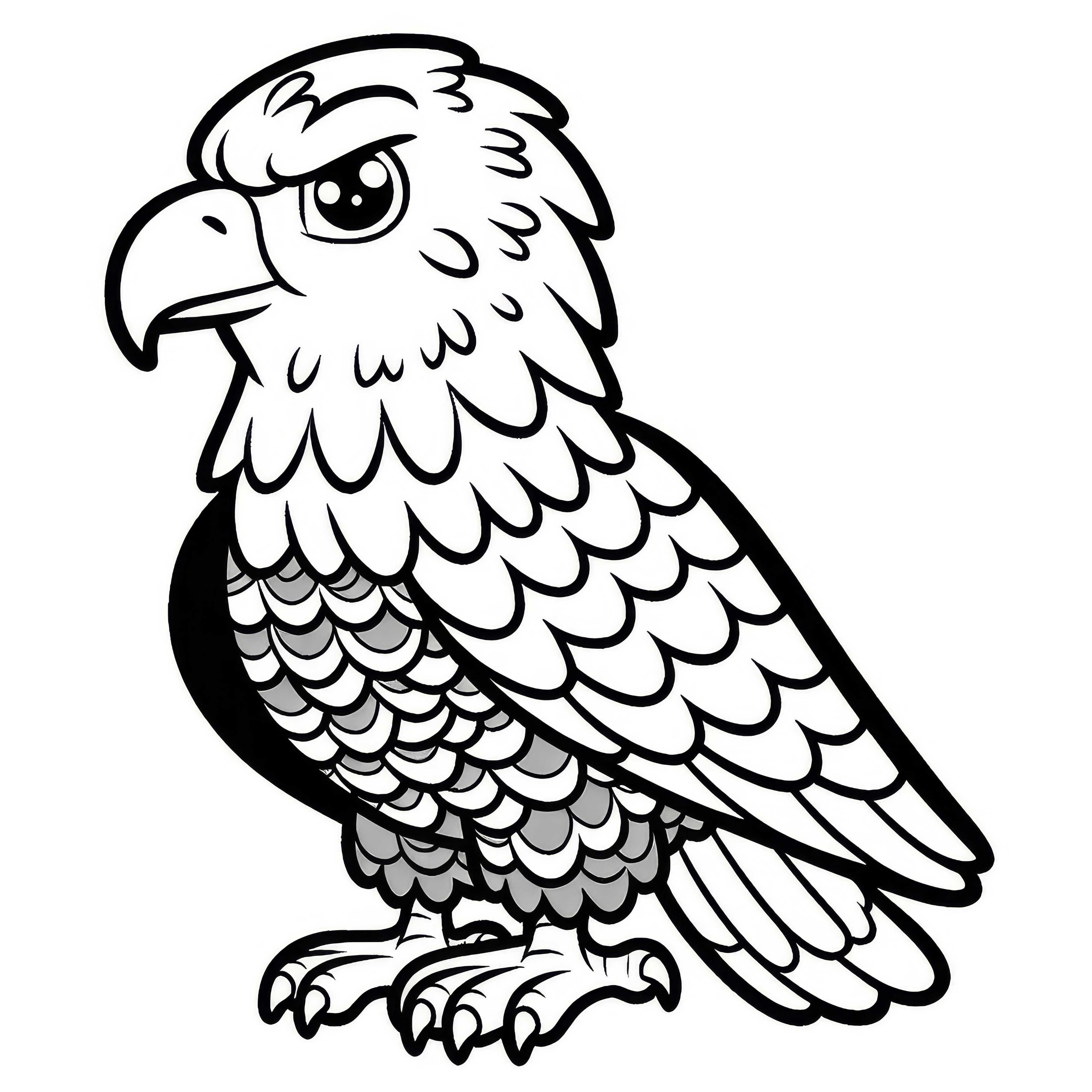 Mod&egrave;le de coloriage aigle &agrave; t&ecirc;te blanche Europe gratuit