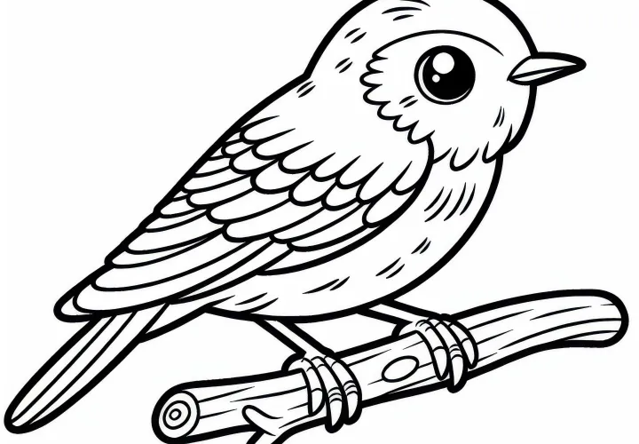 Desenho para colorir do pássaro Zilpzalp Europa Grátis