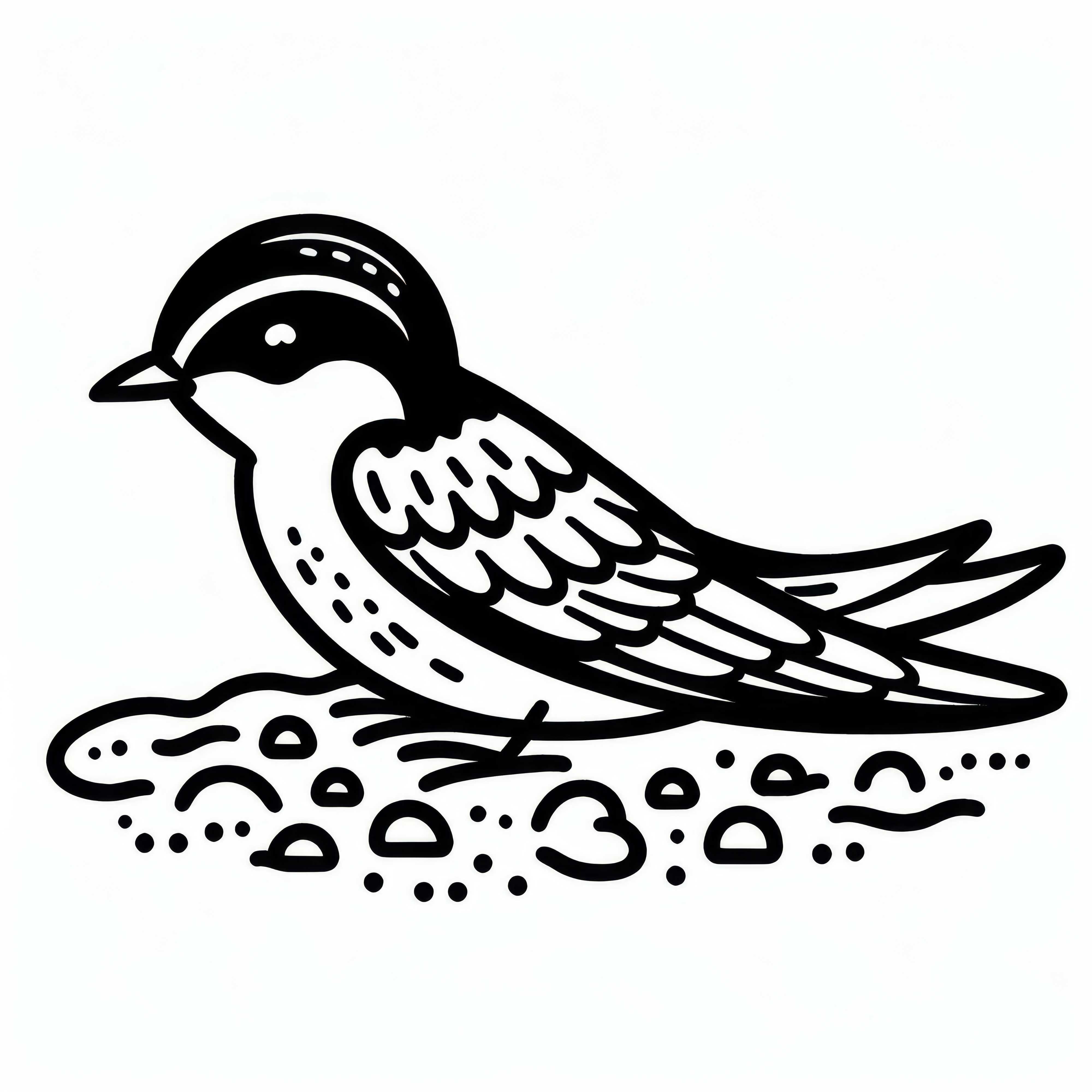 Oiseau de rivage européen modèle de coloriage gratuit Modèle de coloriage de l'oiseau Hirondelle des rivières Europe gratuit