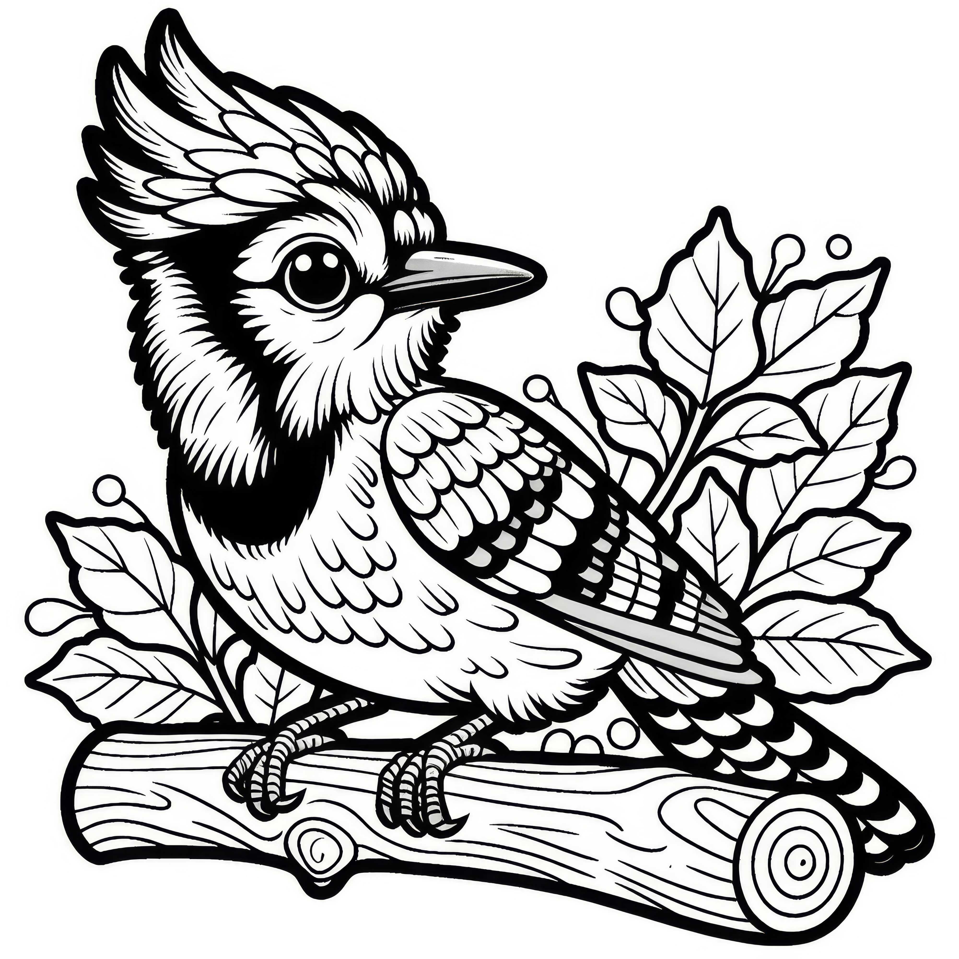 Image à colorier gratuit d'un oiseau geai bleu d'Amérique du Nord Image à colorier gratuit d'un oiseau geai bleu d'Amérique du Nord