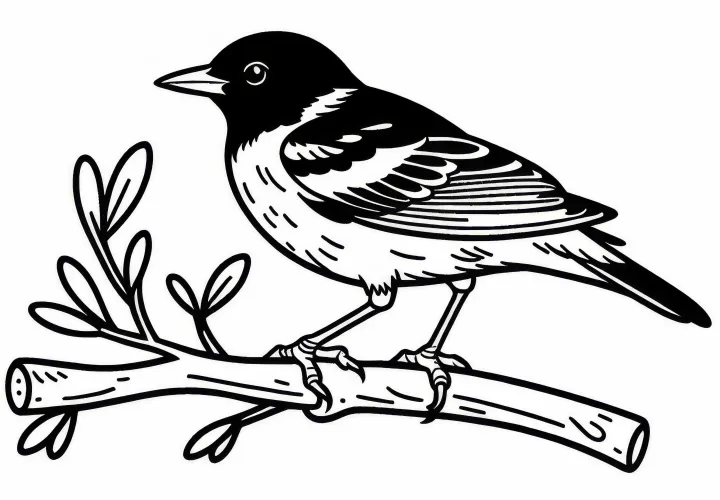 Baltimore Trupial - Baltimore Oriole - Vogel Nordamerika Malvorlage Gratis