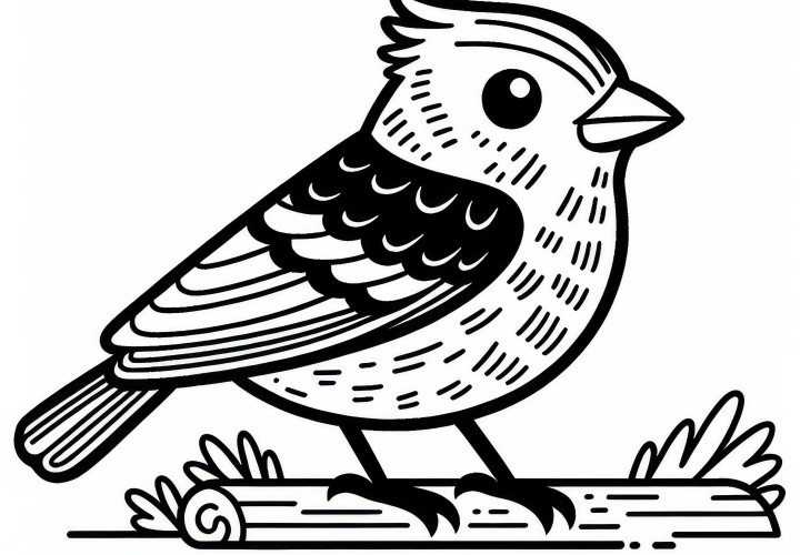 Pine grosbeak – Coloring page for bird fans in North America