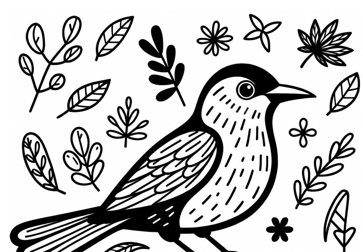 Purple Grackle – Common Grackle Bird from North America as a coloring page