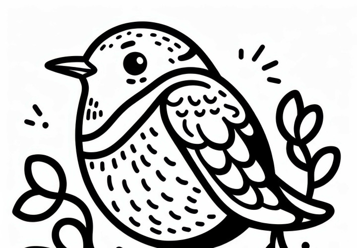Wandering Thrasher – American Robin – Bird – North America – Free coloring page