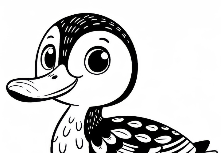 Blue-winged Teal – Coloring Page for North America