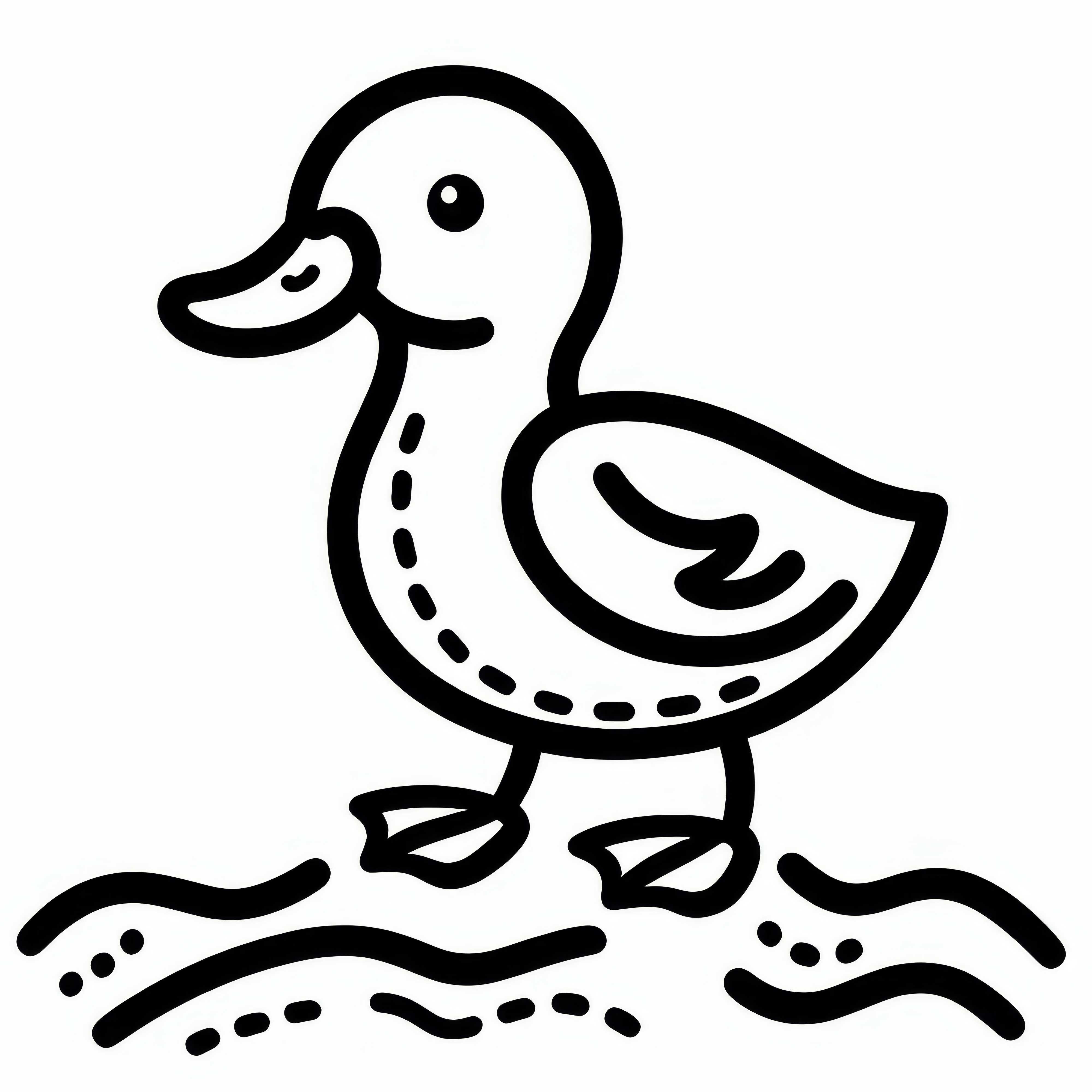 Mallard Duck - Bird from North America - Free Coloring Page