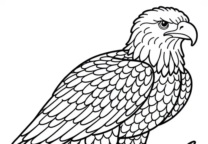 Orol bielohlavý ako omaľovánka pre deti v Severnej Amerike Orol bielohlavý ako omaľovánka pre deti v Severnej Amerike