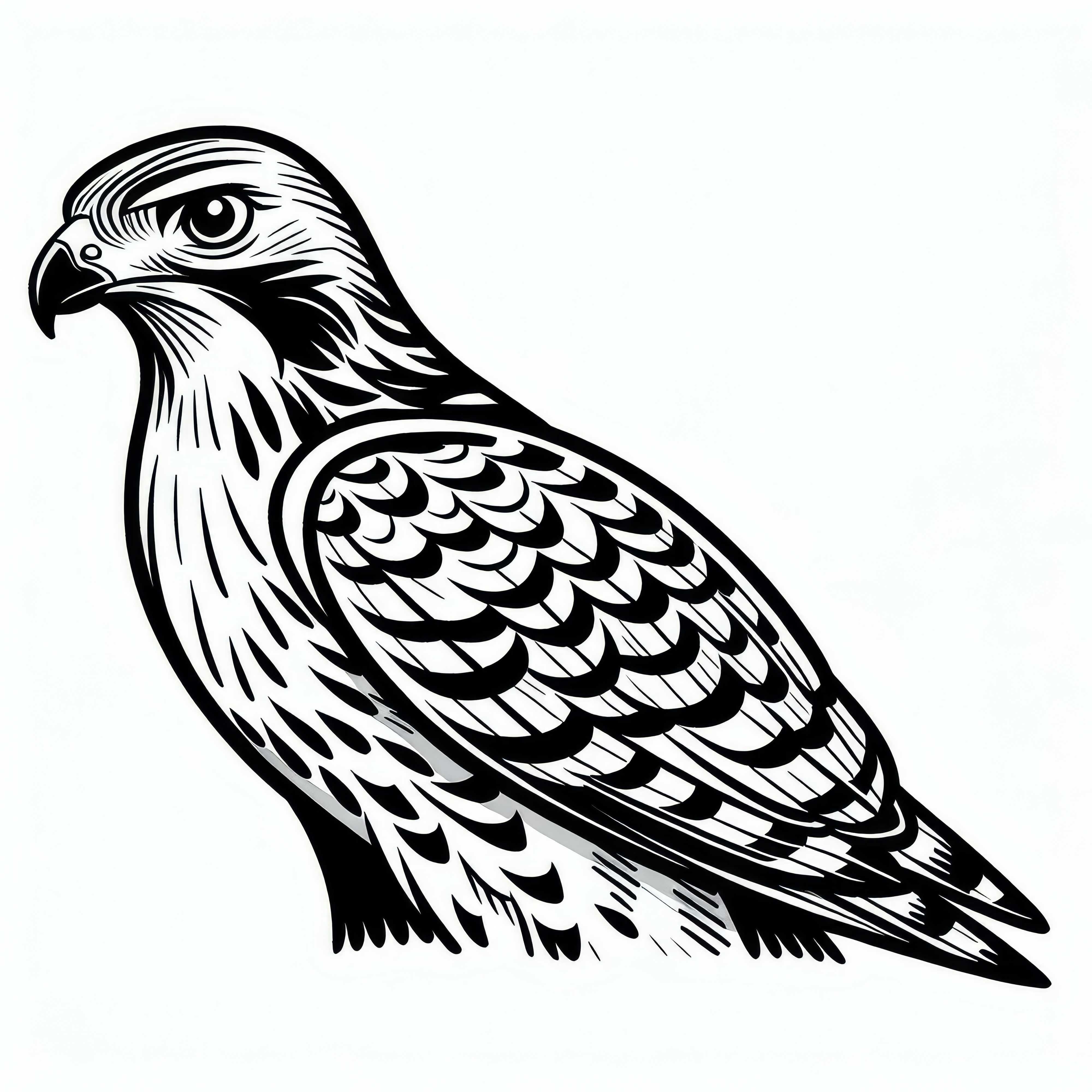 Red-tailed Hawk - Bird from North America as a free coloring page Red-tailed Hawk – Bird from North America as a free coloring page