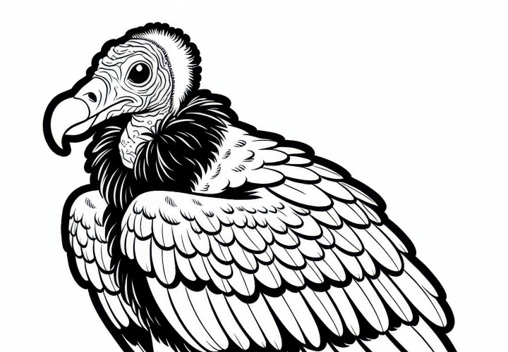 Turkey vulture as a coloring page for North America