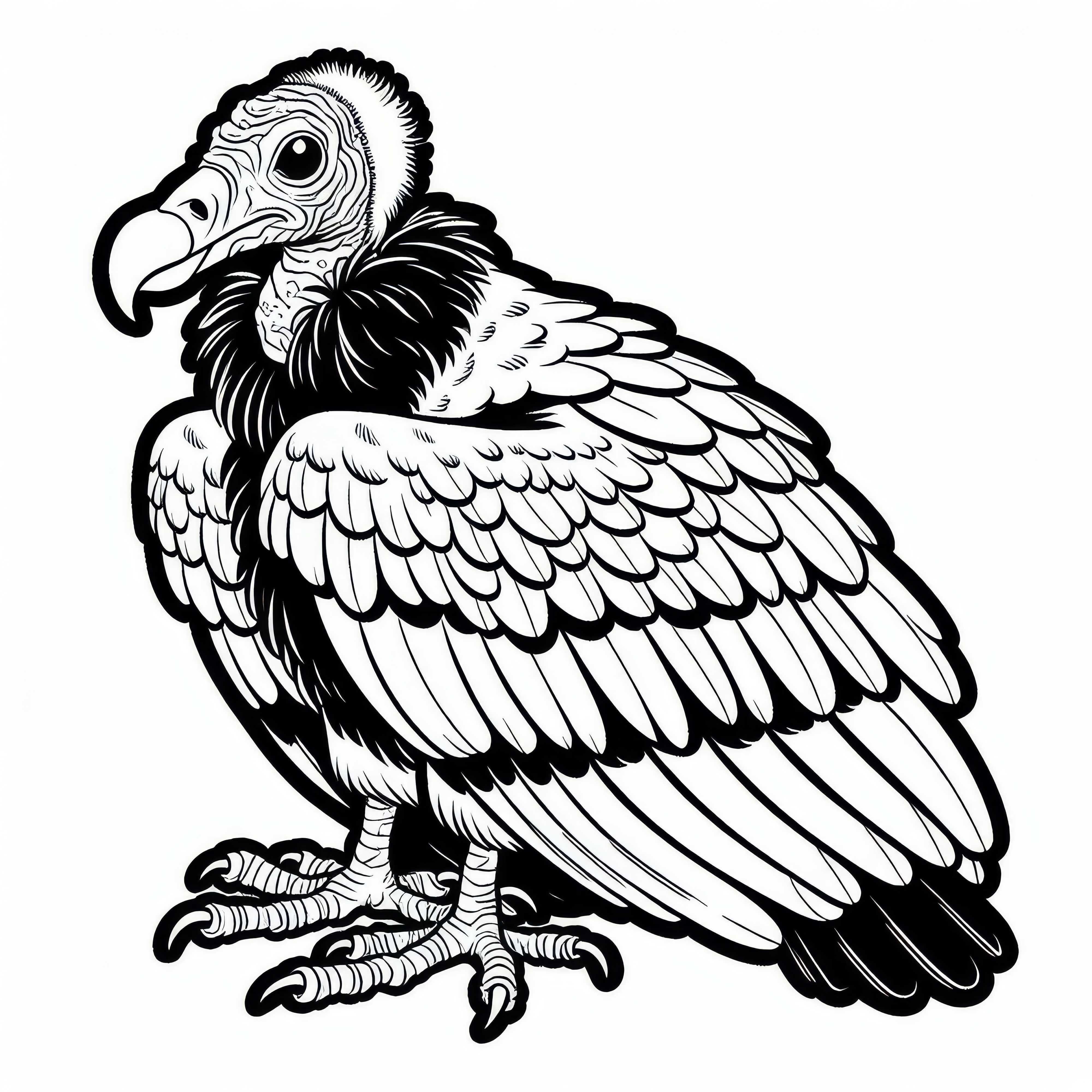 Turkey vulture as a coloring page for North America Turkey vulture as a coloring page for North America