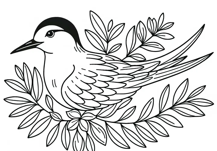 Königsspatz und Royaltern – Exklusives Ausmalbild für Vögelliebhaber aus Nordamerika