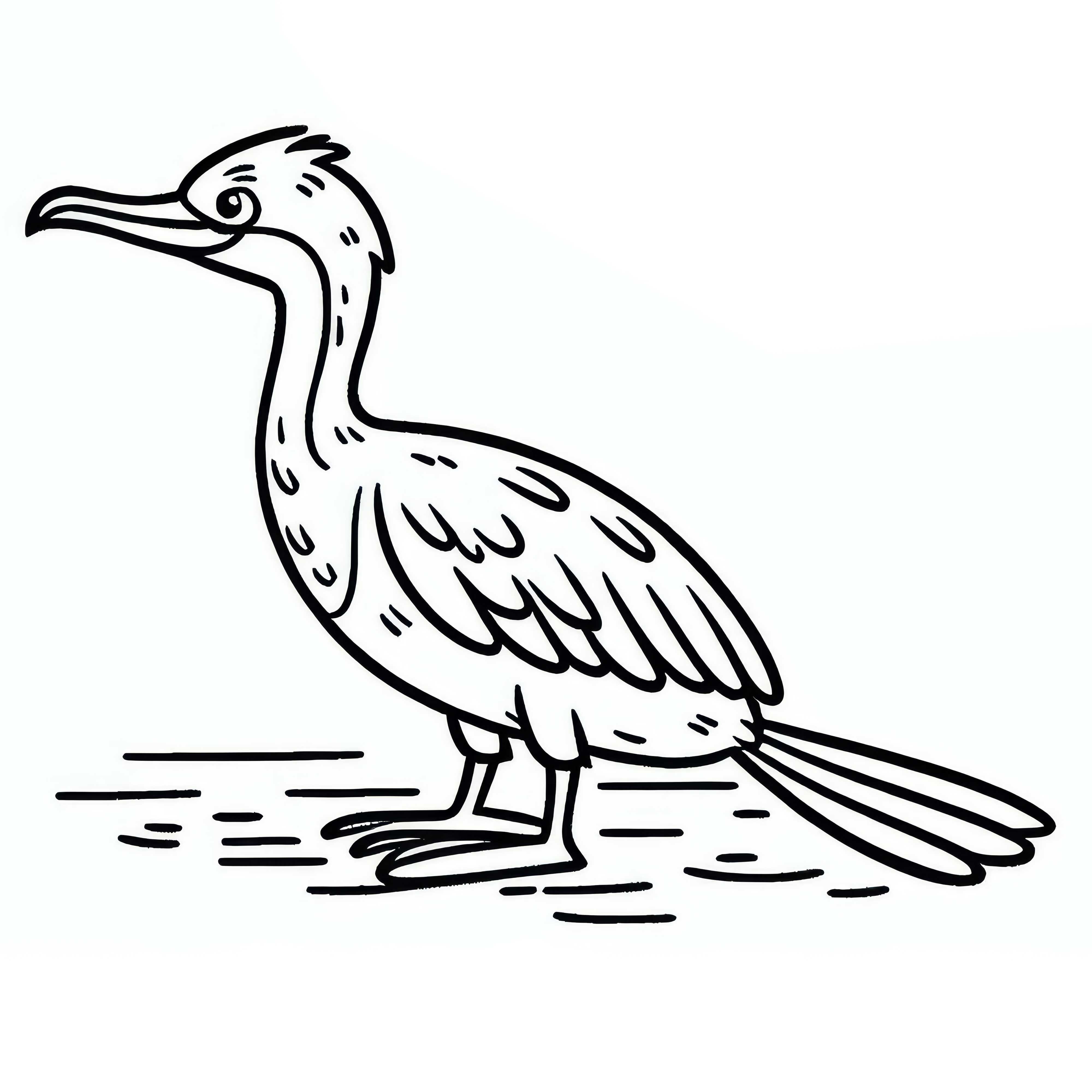 Cormoran &ndash; Cormoran &agrave; double cr&ecirc;te Oiseau d'Am&eacute;rique du Nord &ndash; Mod&egrave;le de coloriage gratuit
