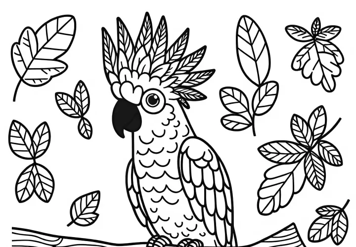 Rumeni kljunasti kakadu – barvna slika za prenos