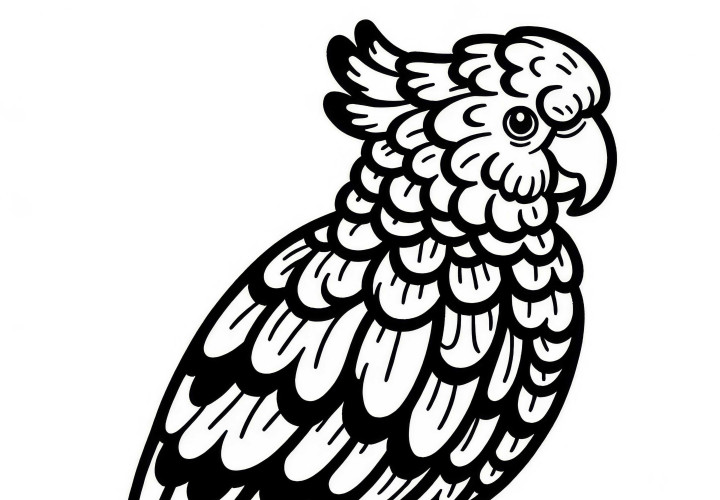 Black Cockatoo - Coloring Page Free Bird Australia Oceania