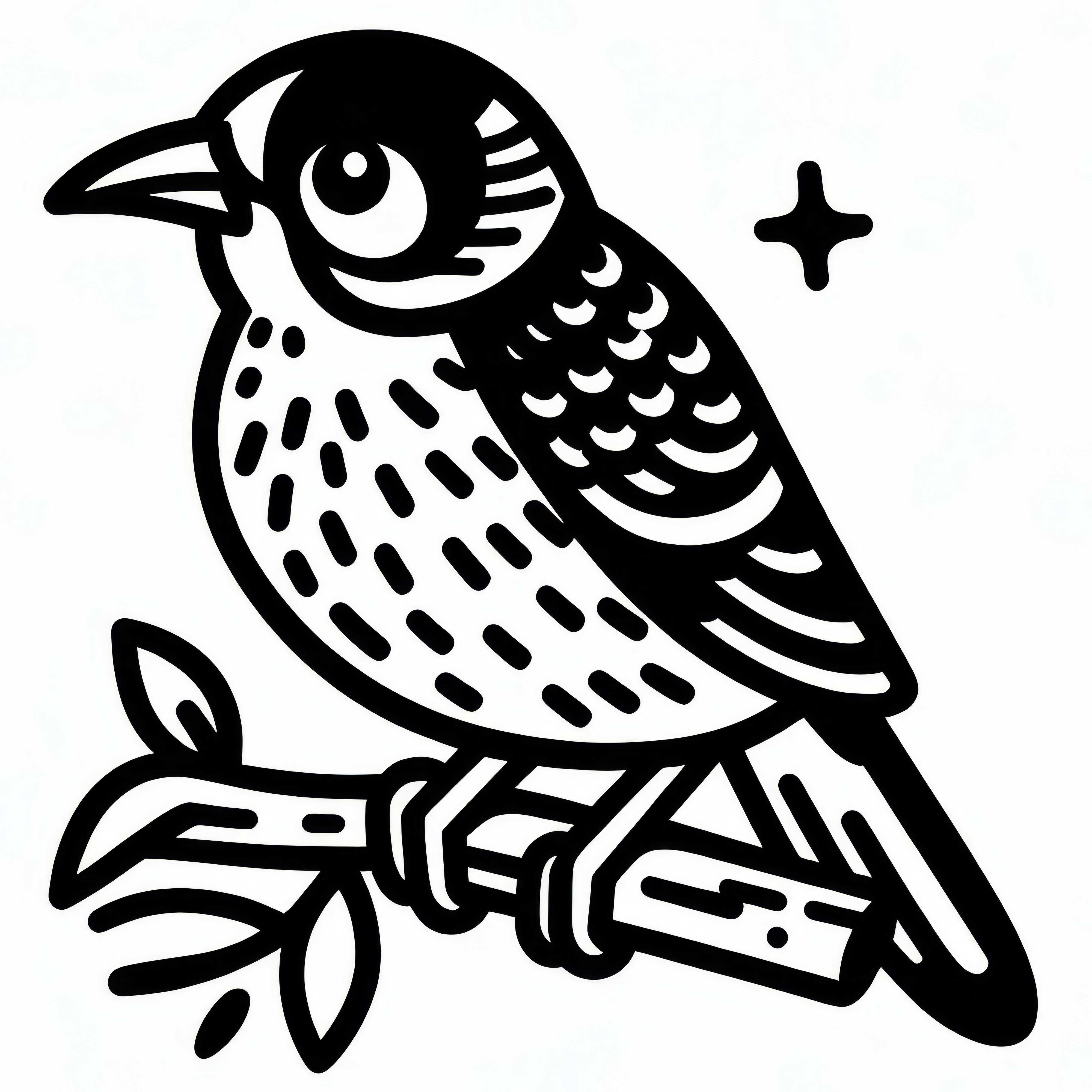 Coloring page of a honeyeater, noisy miners, birds from Australia and Oceania Coloring page of a honey eater, noisy miners, bird from Australia and Oceania