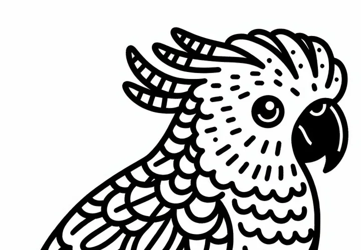 Kraljevi nimfa in avstralski kraljevi papagaj – ptica iz Avstralije kot slika za barvanje