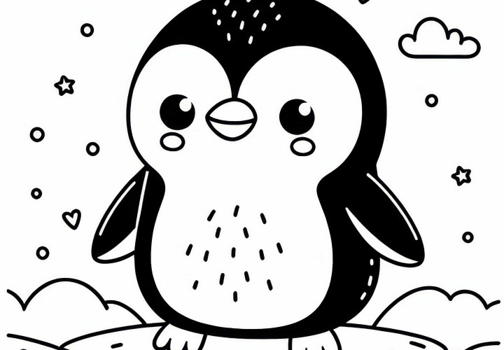 Fairy Penguin - Small bird from Australia and Oceania - Free coloring page