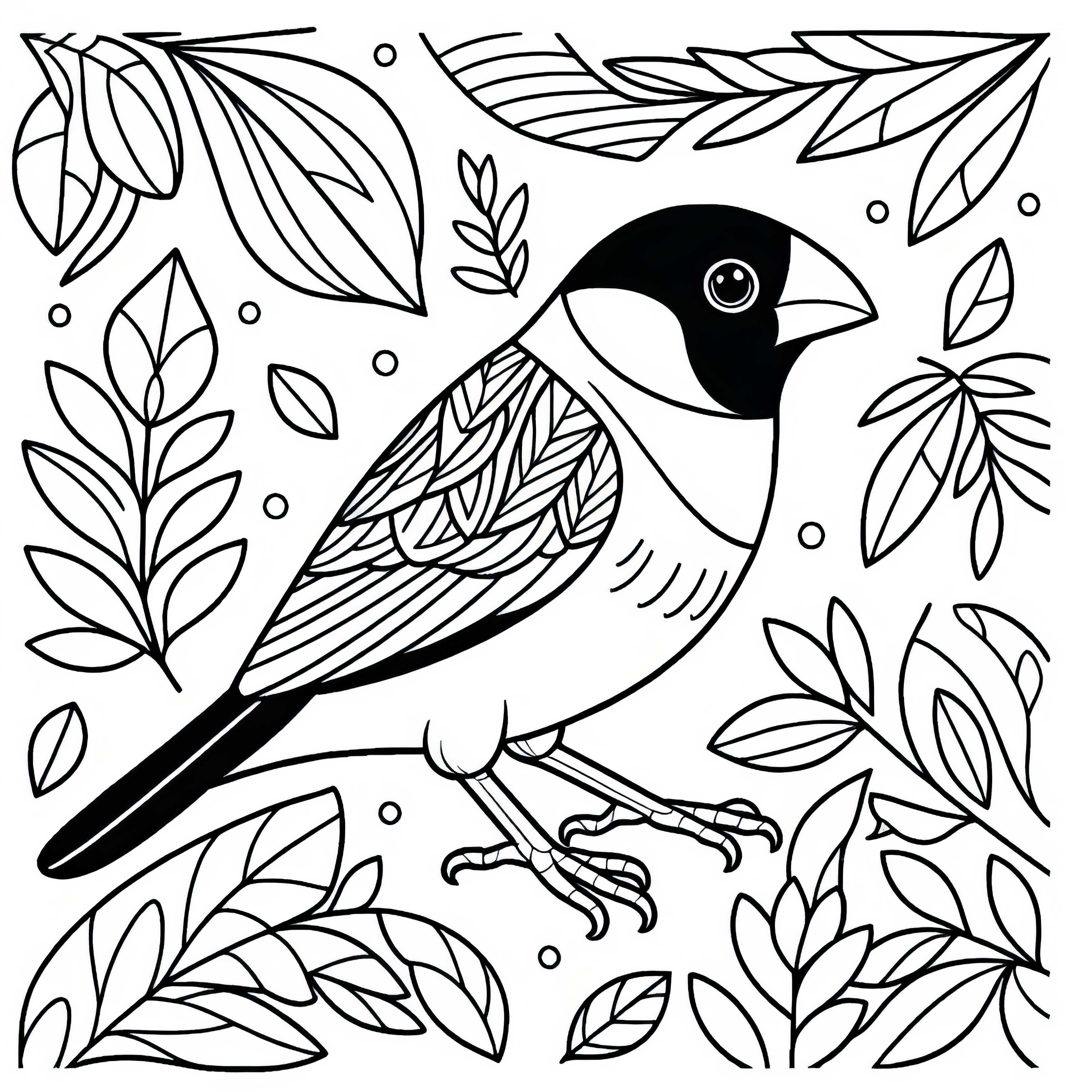 The coloring page of a Gouldian finch, a bird from Australia and Oceania The coloring page of a Gouldian finch - a bird from Australia and Oceania