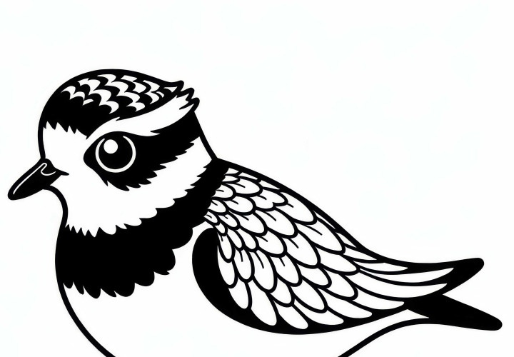 Plover and Hooded Plover – Bird in Australia – Free coloring page