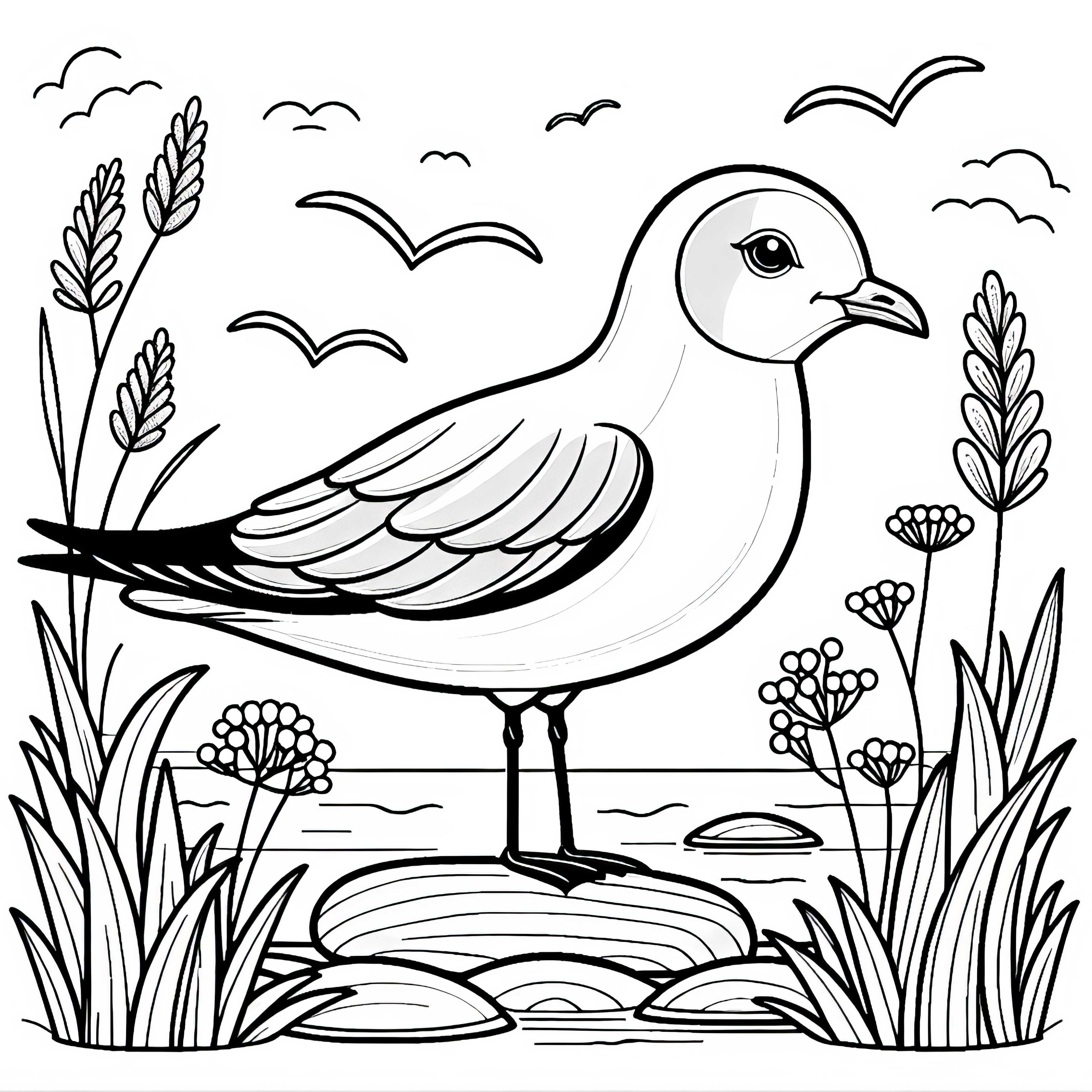 Silver Gull - Coloring page for bird lovers from Australia and Oceania Silver gull - Coloring page for bird lovers from Australia and Oceania