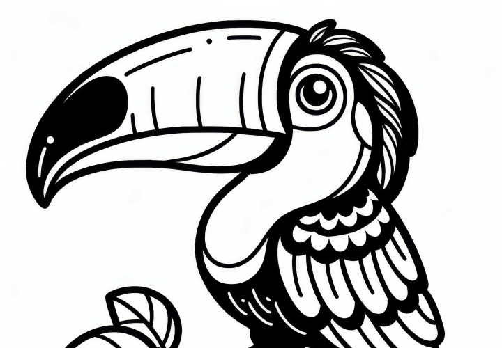 Toucan bird from South America - Free coloring page
