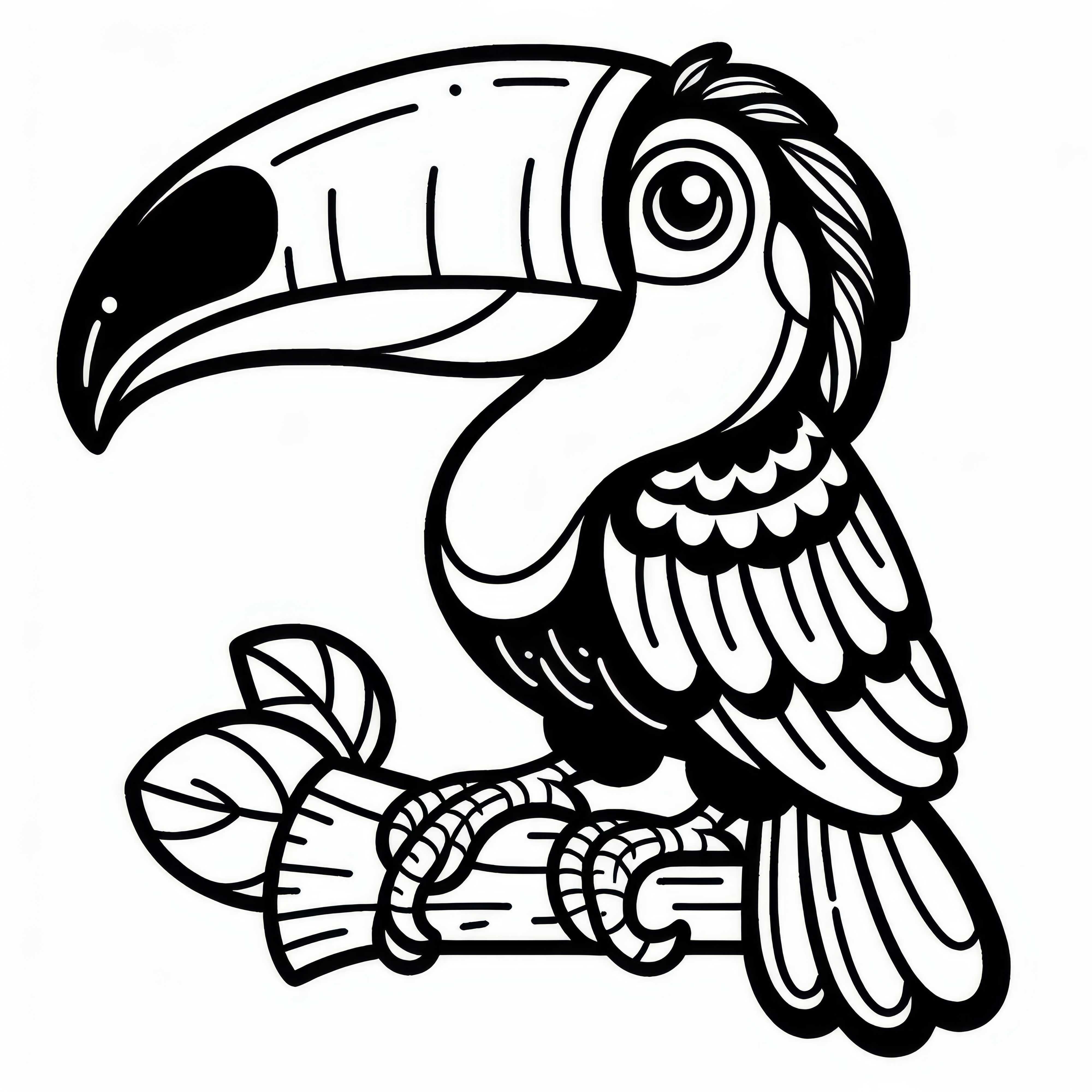 Toucan bird from South America - Free coloring page