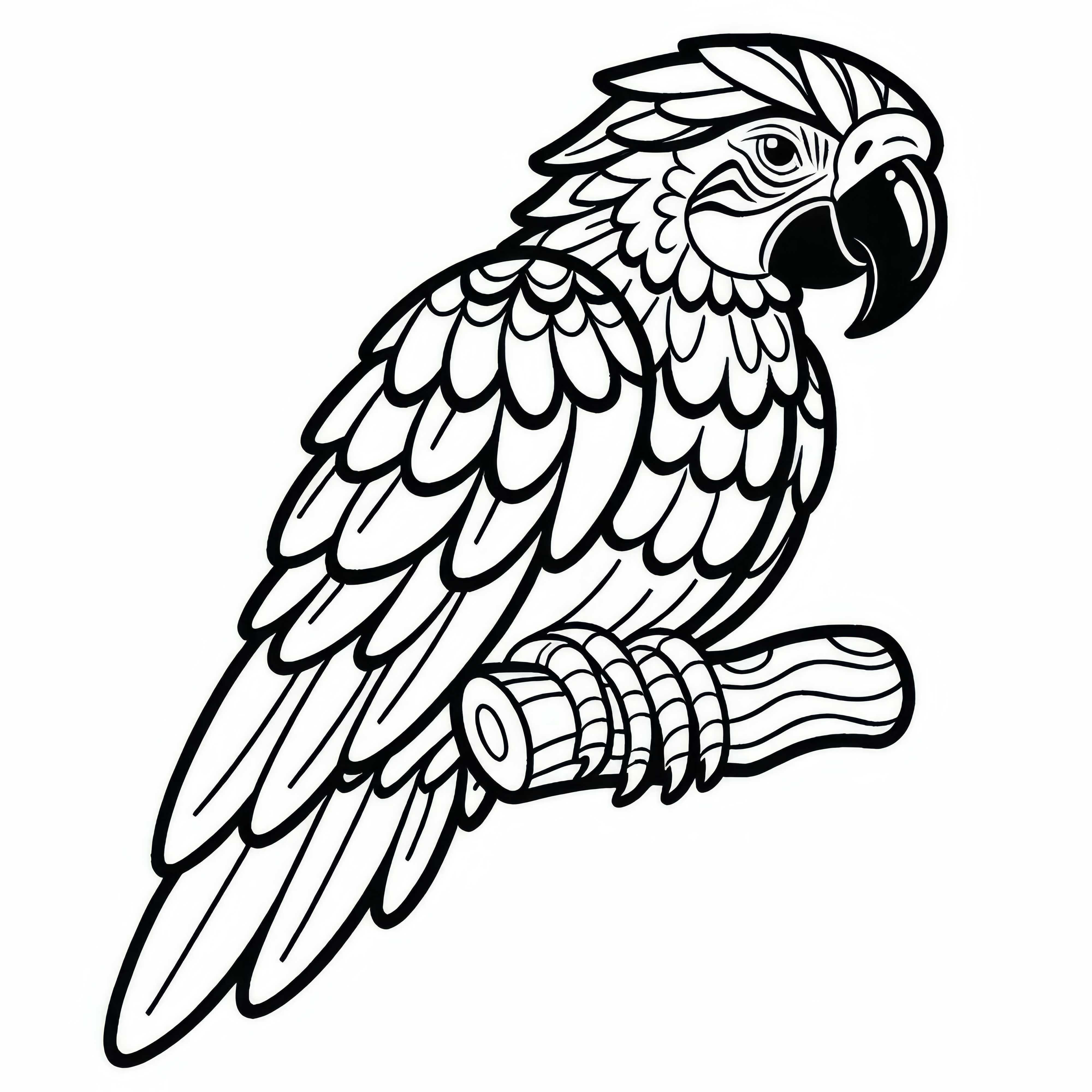 Ara bird from South America to download as a coloring page for free