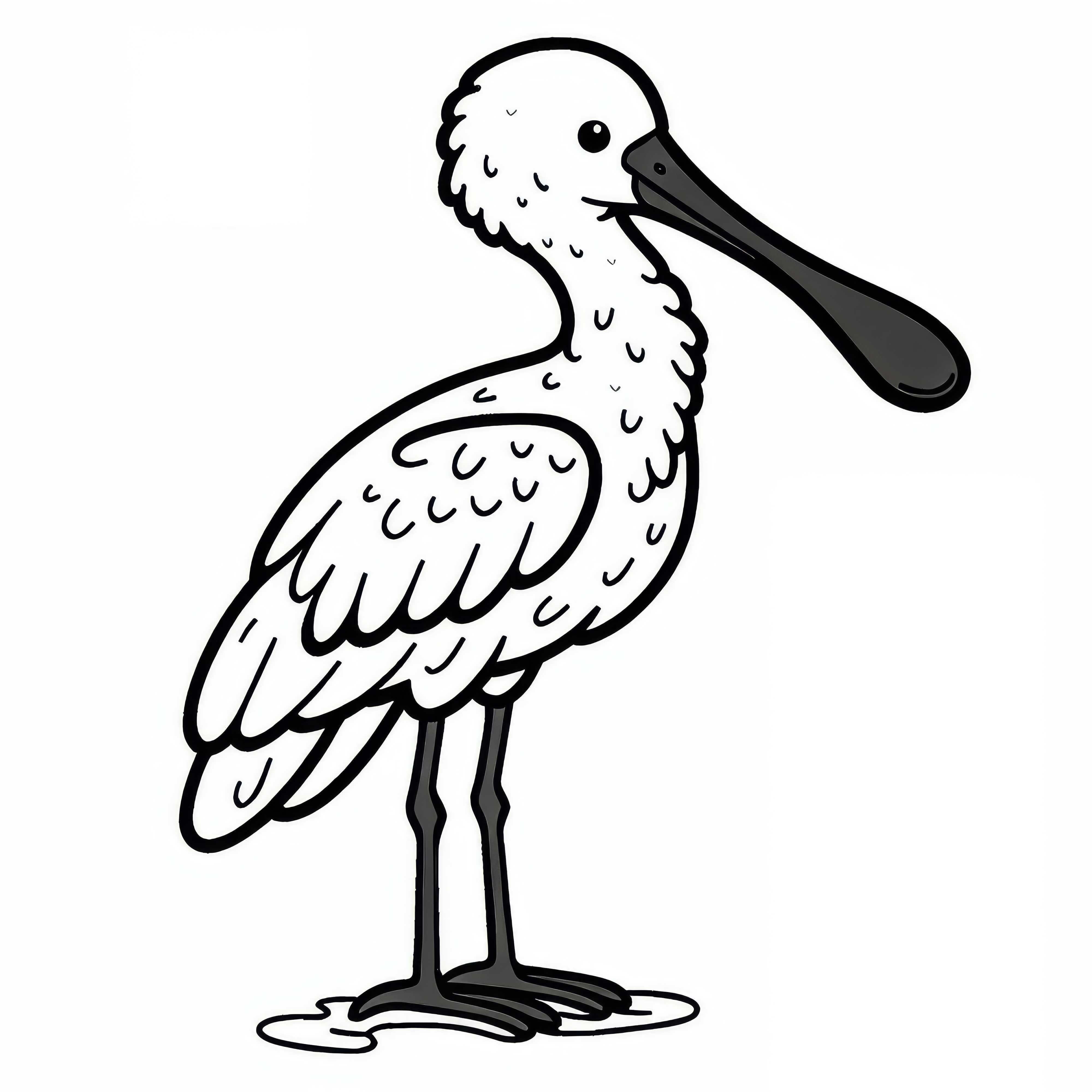 Coloring page of a pink spoonbill &ndash; bird from South America