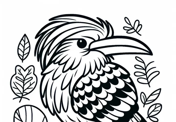 Hoatzin ptica Južna Amerika barvna predloga brezplačno