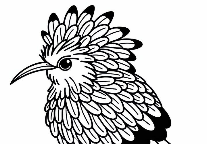 Red-Legged Seriema - Free Coloring Page of the Bird from South America to Download