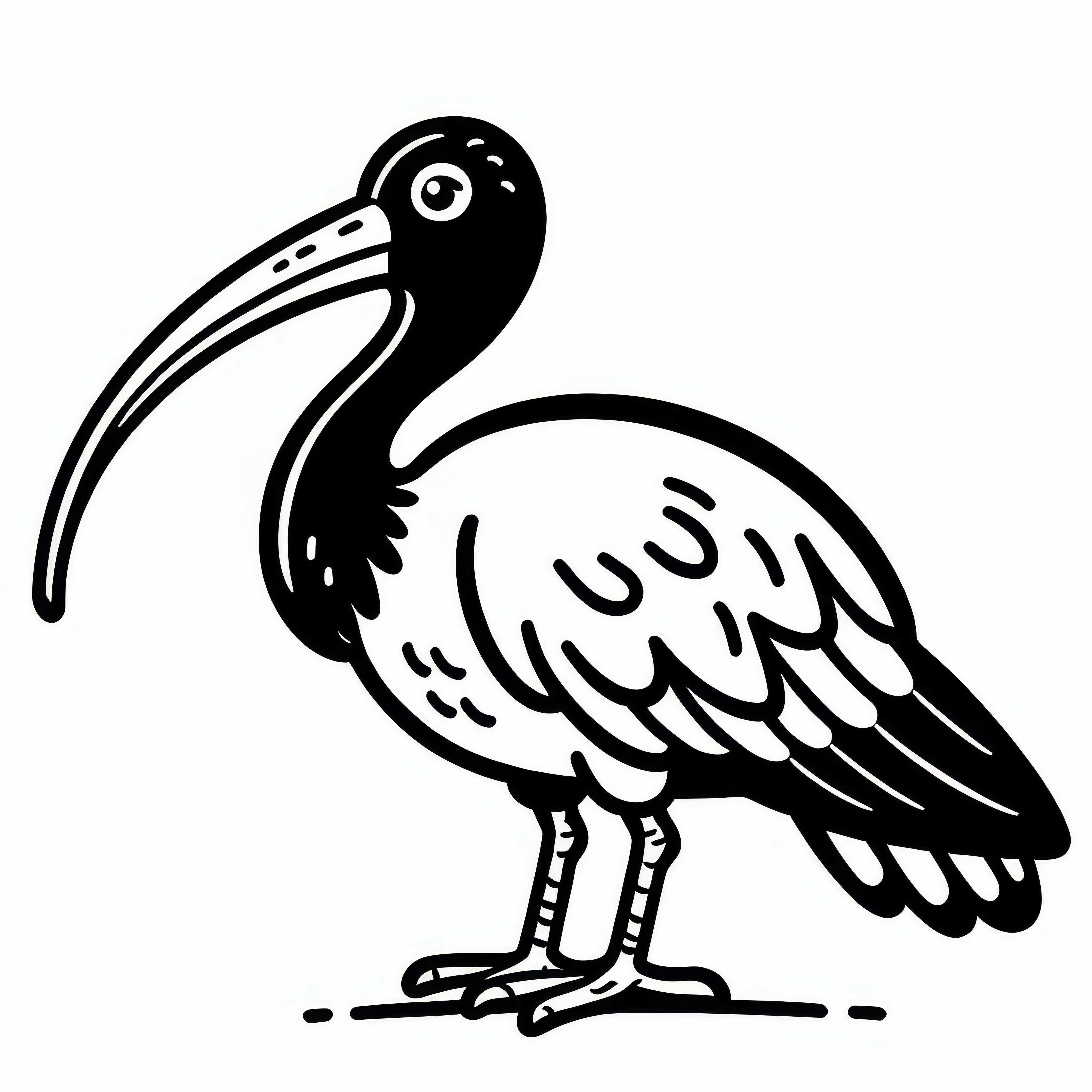 Coloring page of a scarlet ibis &ndash; Free bird motif from South America