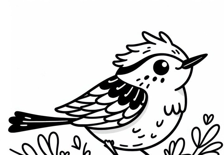White-Headed Marsh Tyrant - Coloring Page Free in South America