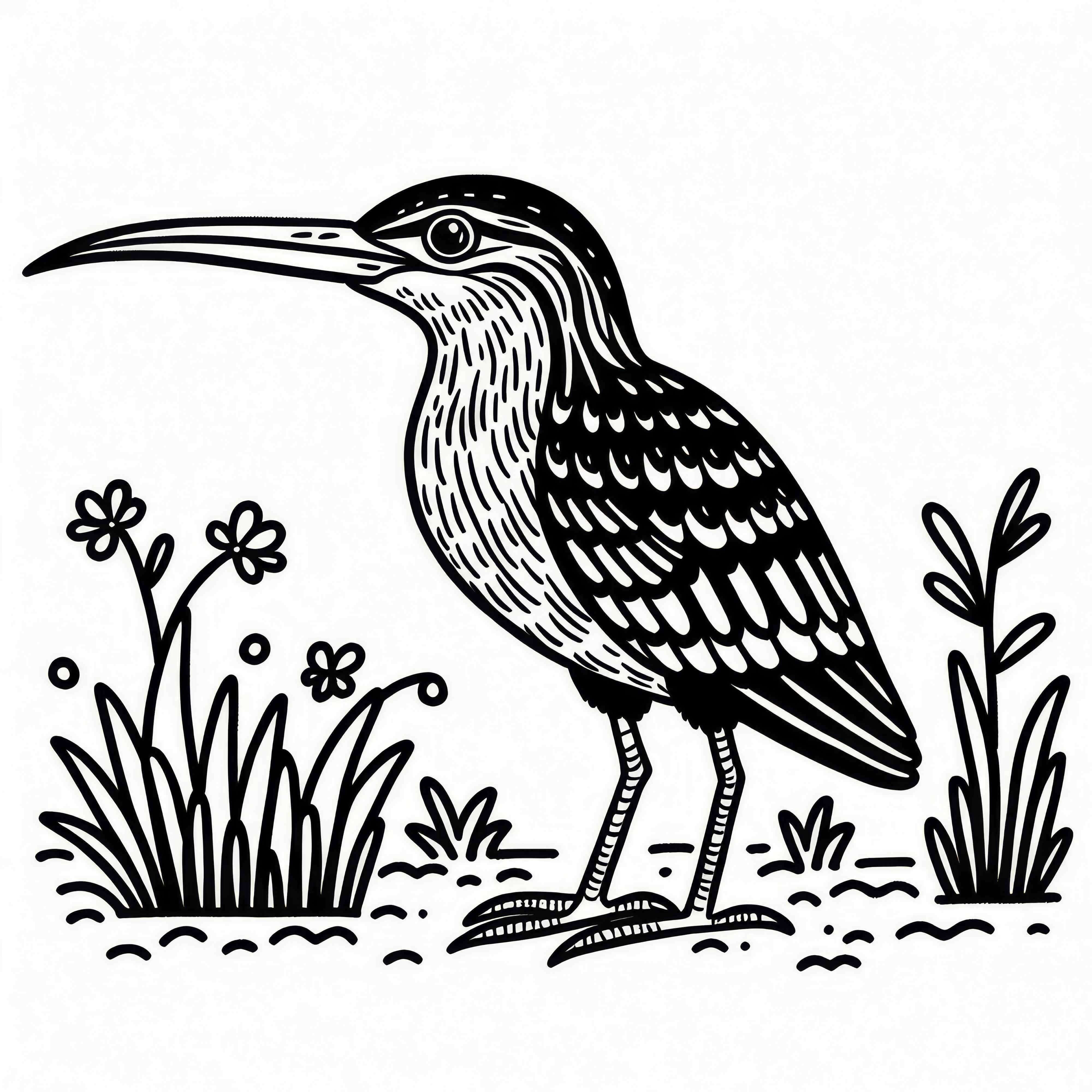 Snipe Rail and Sunbittern: Bird Coloring Page from South America