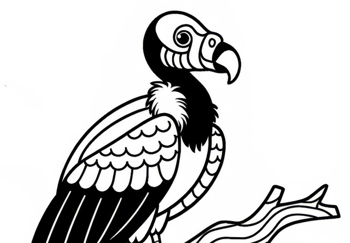 King Vulture – King Bird of South America as a free coloring page