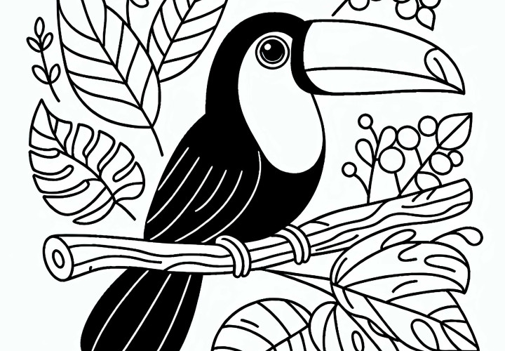 Free coloring page of the Pepper-eating Toucanet bird from South America