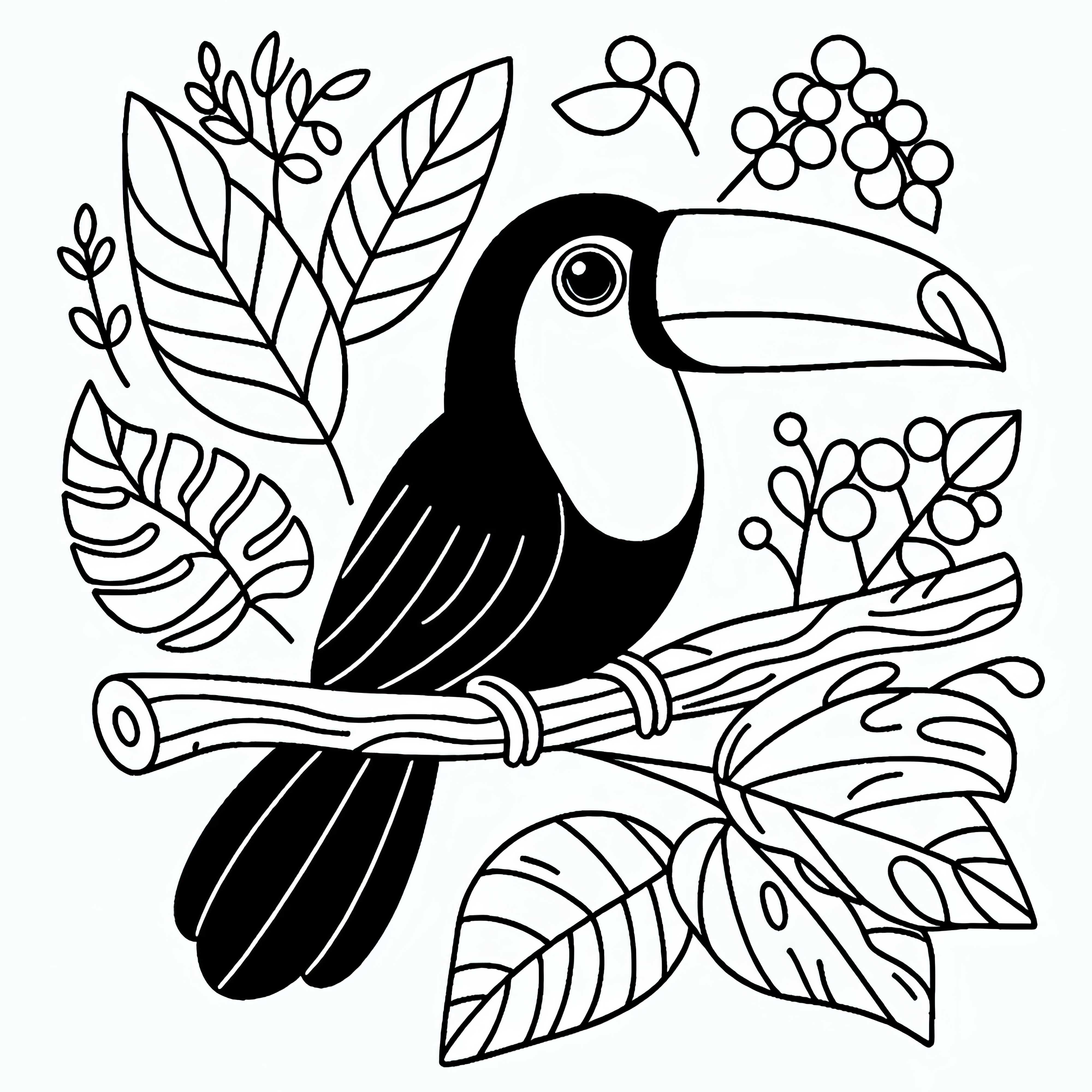 Toucanet Bird from South America Coloring Page Free