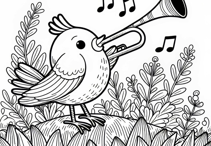 Trumpeter birds – Trumpeters bird from South America – Free coloring page