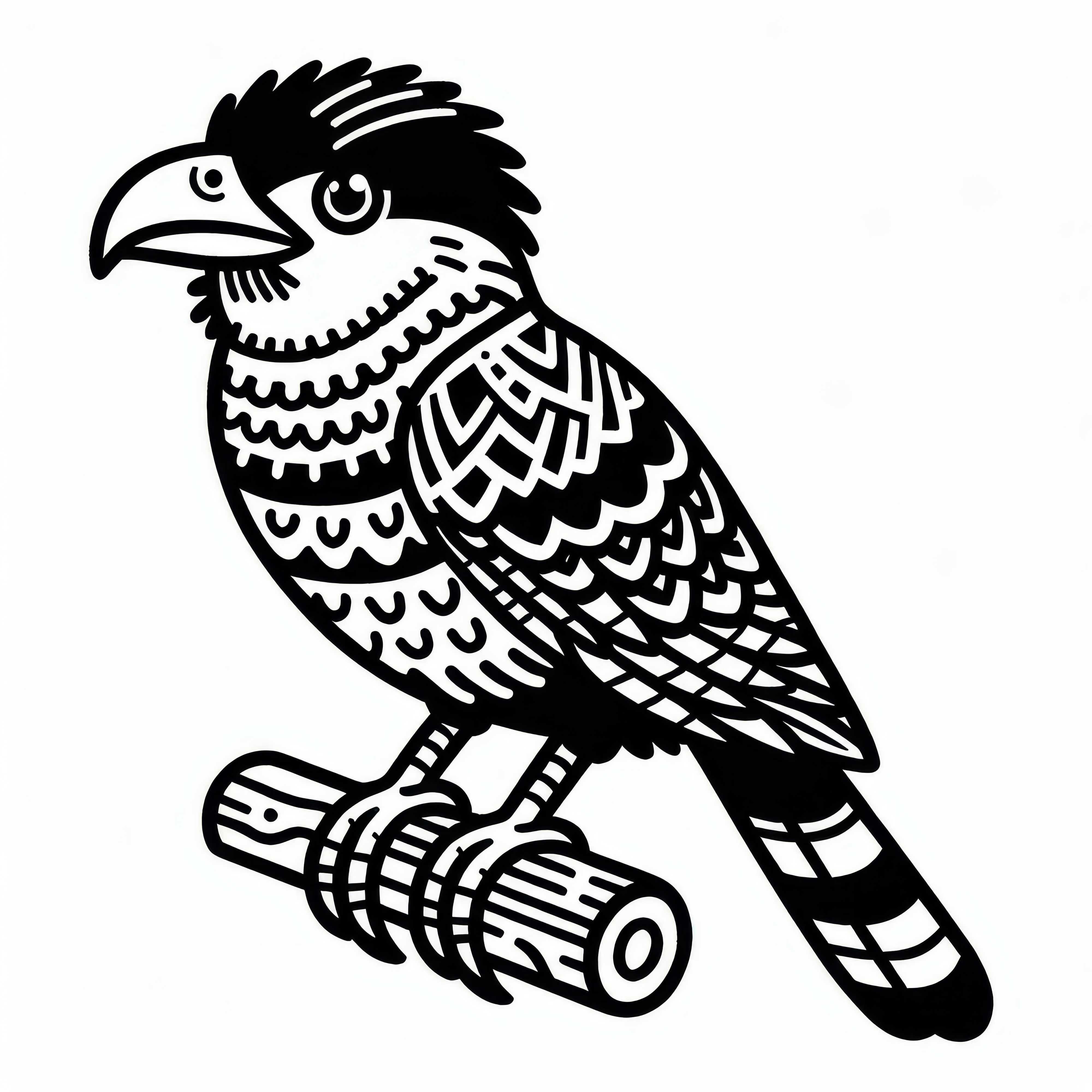 Falkland Caracara &ndash; Striated Caracara Bird South America Coloring Template Free